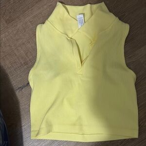 Yellow Sleeveless Ribbed crop Top